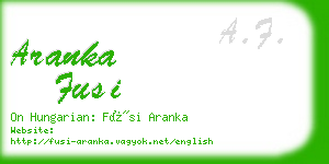 aranka fusi business card