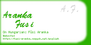 aranka fusi business card